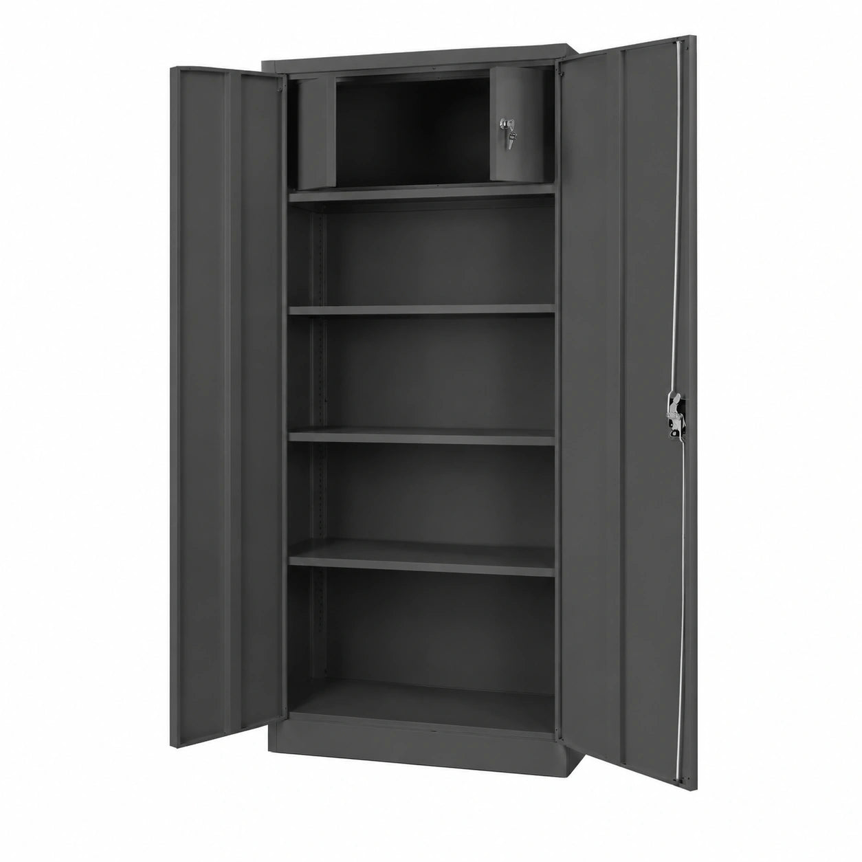 Armoire, avec rangement, en acier, coloris anthracite, pour la chambre