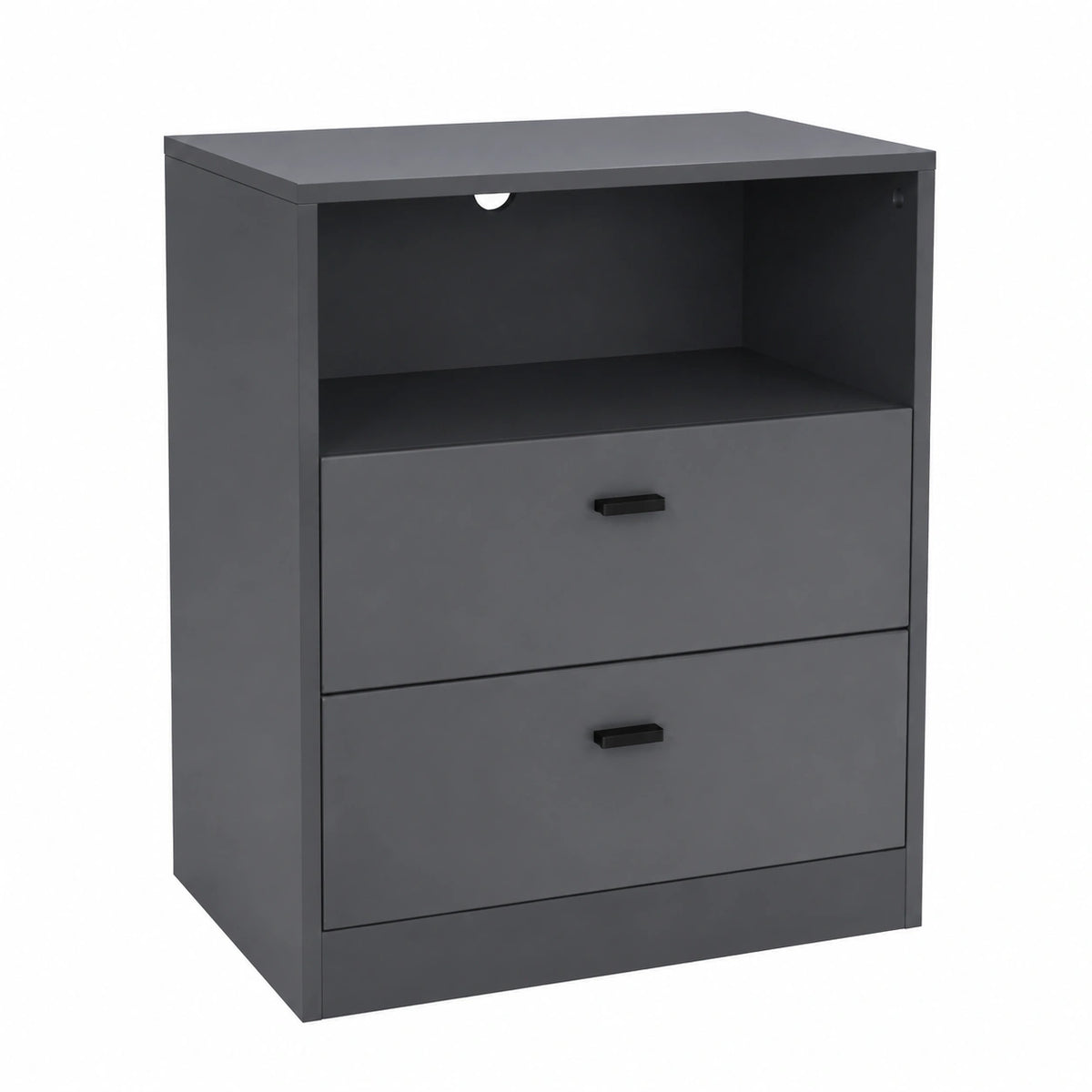 Buffet, avec rangement, avec tiroirs, coloris gris et anthracite, 56 x 67,5 x 36 cm, pour la salle à manger ou le salon