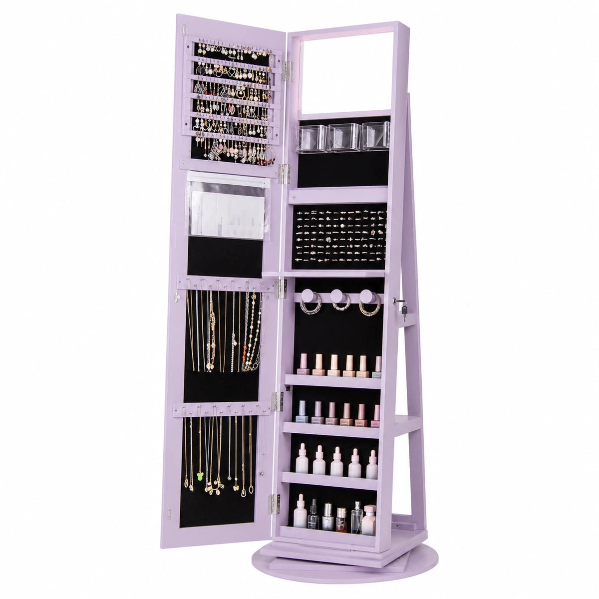 Armoire, pivotant, avec rangement, avec éclairage LED, pour la chambre