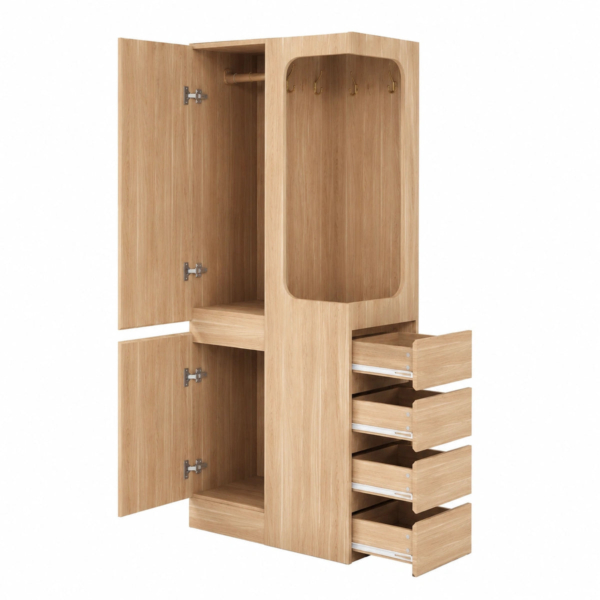 Armoire, avec rangement, avec tiroirs, 70 x 40 x 170 cm, pour la chambre
