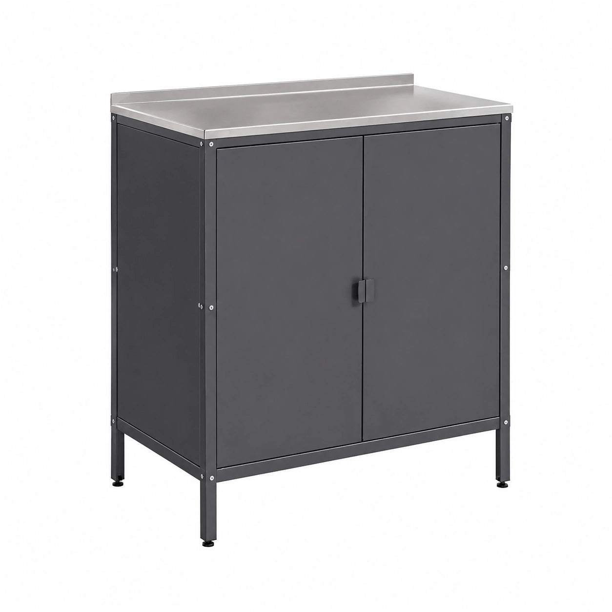 Armoire, en acier, avec rangement, coloris gris, 92 x 80 x 50 cm, pour la chambre