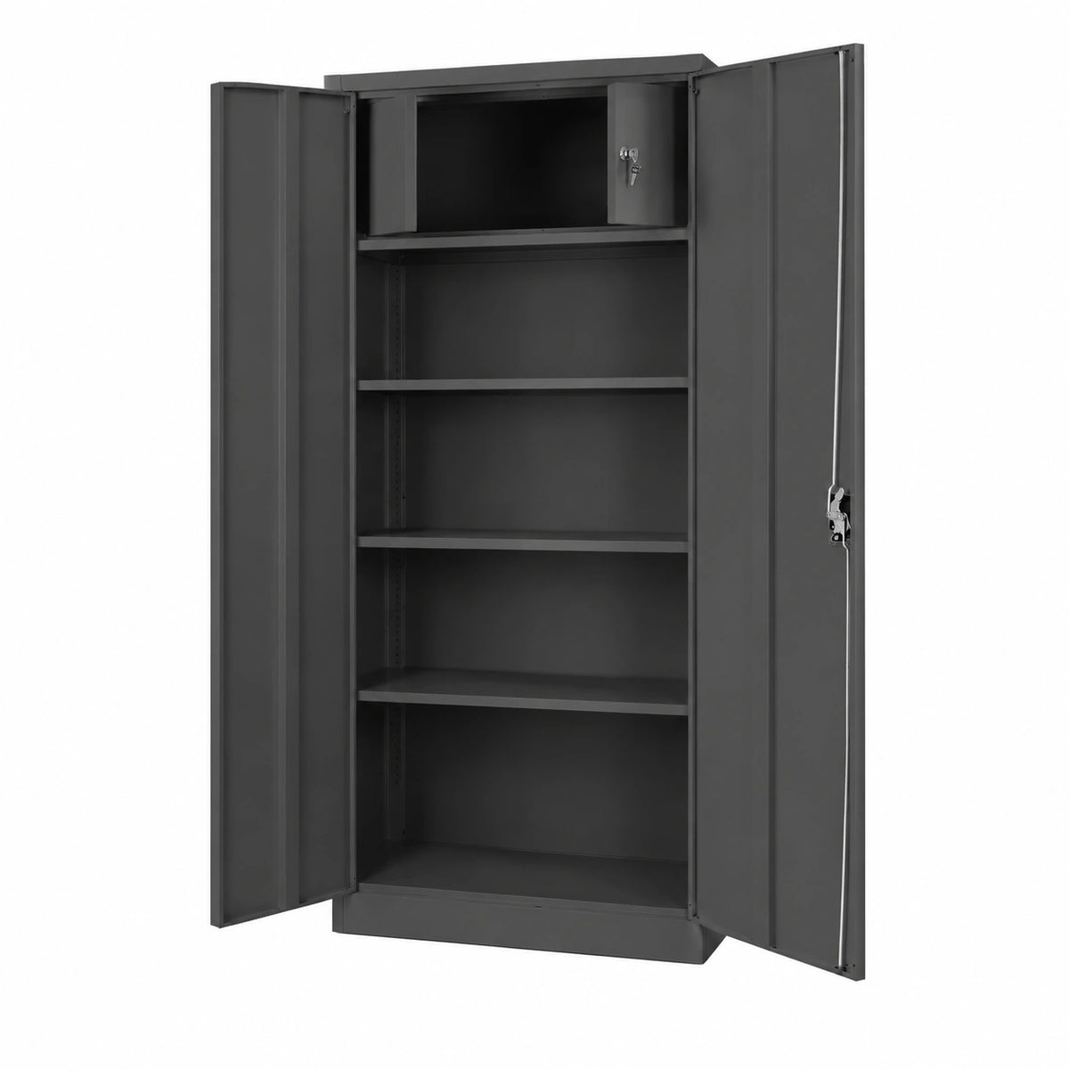 Armoire, avec rangement, en acier, coloris anthracite, pour la chambre