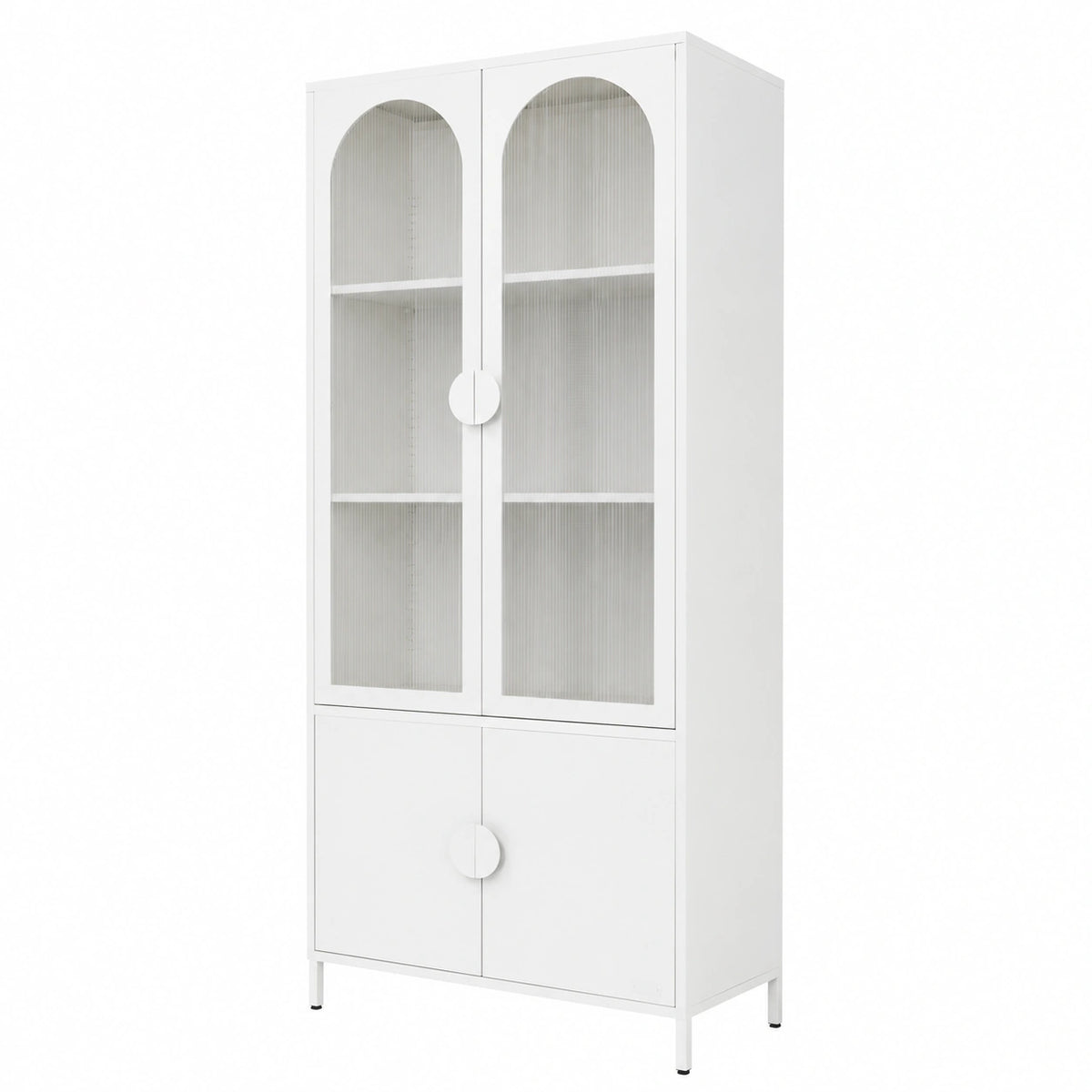 Armoire, en acier, avec rangement, avec étagères, avec portes, coloris blanc, 80 x 185 x 40 cm, pour la chambre