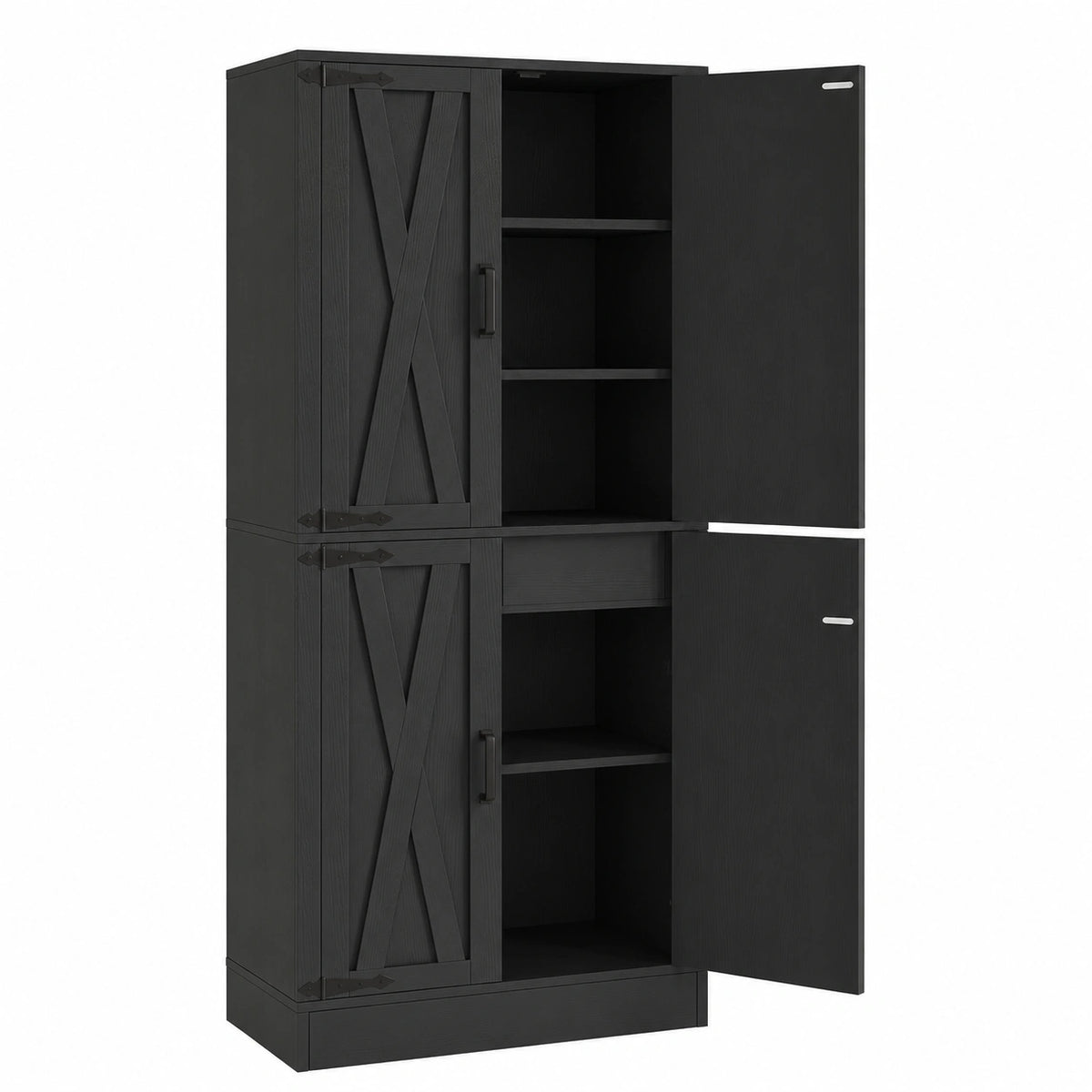Armoire, réglable, avec rangement, avec tiroirs, coloris noir, pour la chambre