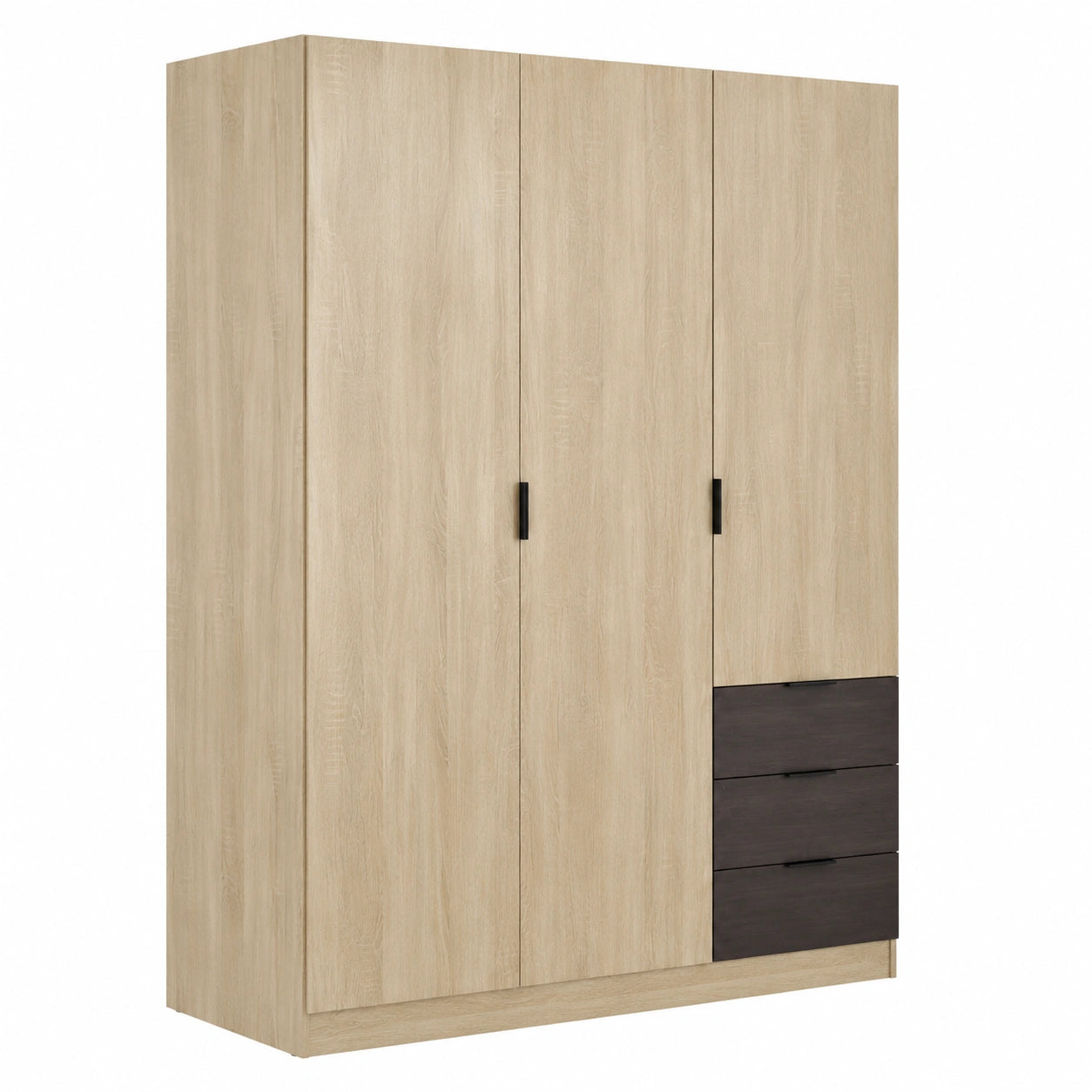 Armoire, avec tiroirs, avec étagères, avec portes, en chêne, 180 x 121 x 52 cm, pour la chambre