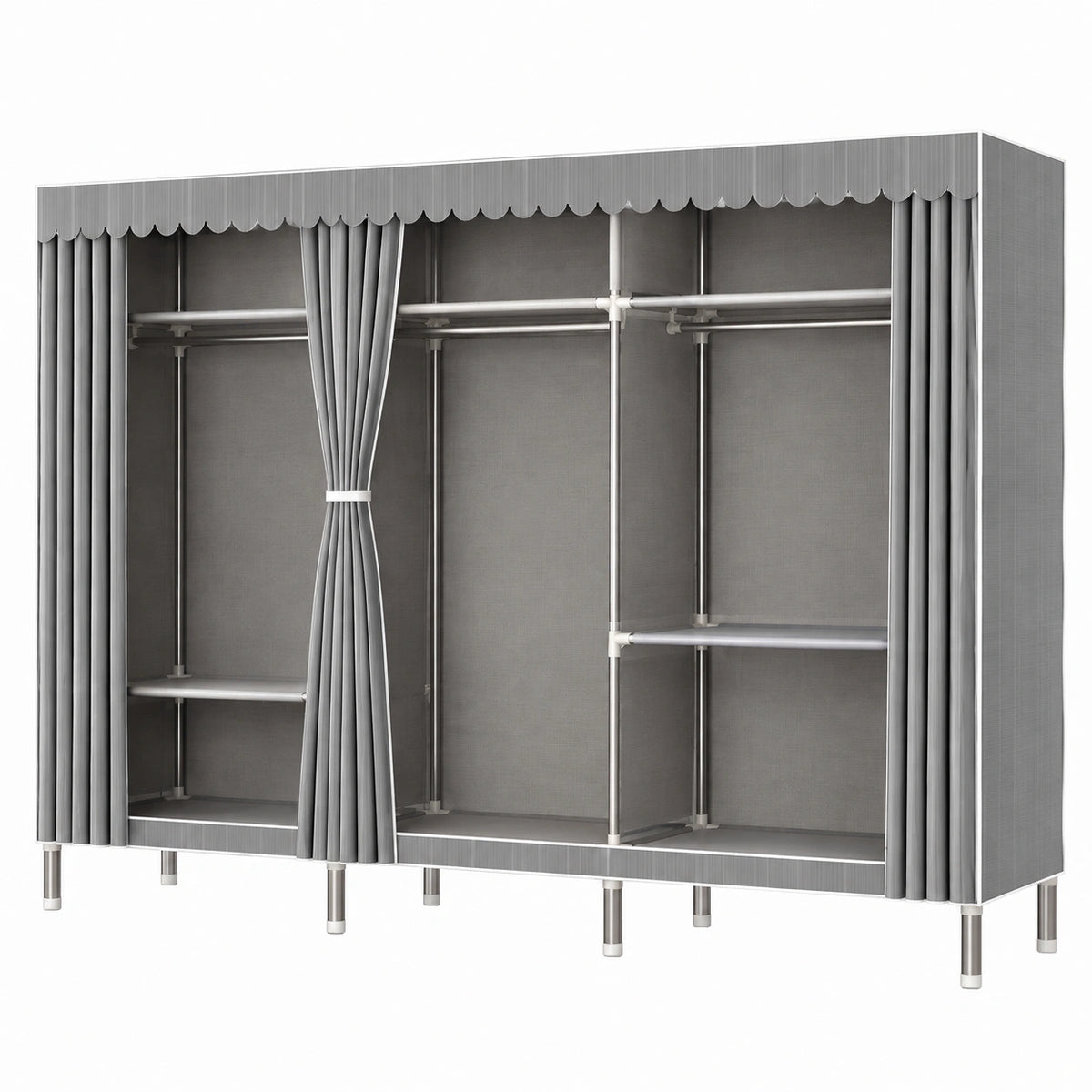 Armoire, avec rangement, avec étagères, en tissu, 207 x 46 x 173 cm, pour la chambre