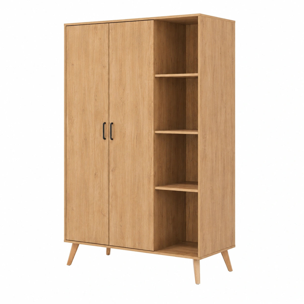 Armoire, en chêne, avec rangement, 191 x 120 x 52 cm, pour la chambre
